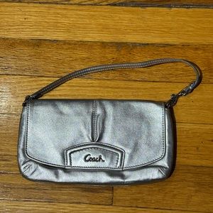 Coach Silver Pouch/Clutch/Wristlet
